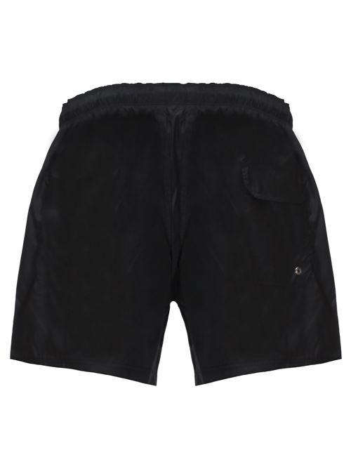 Balck short with logo print PALM ANGELS | PMFD002S24FAB0061001